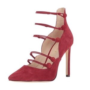 Nine West Nulywed faux suede red heels stilettos women’s shoes 6.5